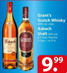 Grant’s Scotch Whisky oder Asbach Uralt bei famila Nordost in Bremen Grant’s Scotch Whisky oder Asbach Uralt im Angebot bei famila Nordost Bremen für 9,99 €