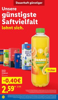 Saft im Lidl Prospekt "Der Preisführer macht Deutschland dauerhaft günstiger!" mit 26 Seiten (Osnabrück)