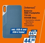 Externe SSD-Festplatte TX100 500GB blau im Angebot bei expert in Willich Externe SSD-Festplatte TX100 500GB blau Angebote von Intenso bei expert Willich für 44,99 €