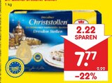 Netto Marken-Discount Schmalkalden - Dresdner Stollen Angebot im Prospekt Dresdner Stollen bei Netto Marken-Discount im Schmalkalden Prospekt für 7,77 €