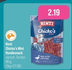 Chicko's Mini Hundesnack im toom Baumarkt Prospekt Chicko's Mini Hundesnack von Rinti im aktuellen toom Baumarkt Prospekt für 2,19 €