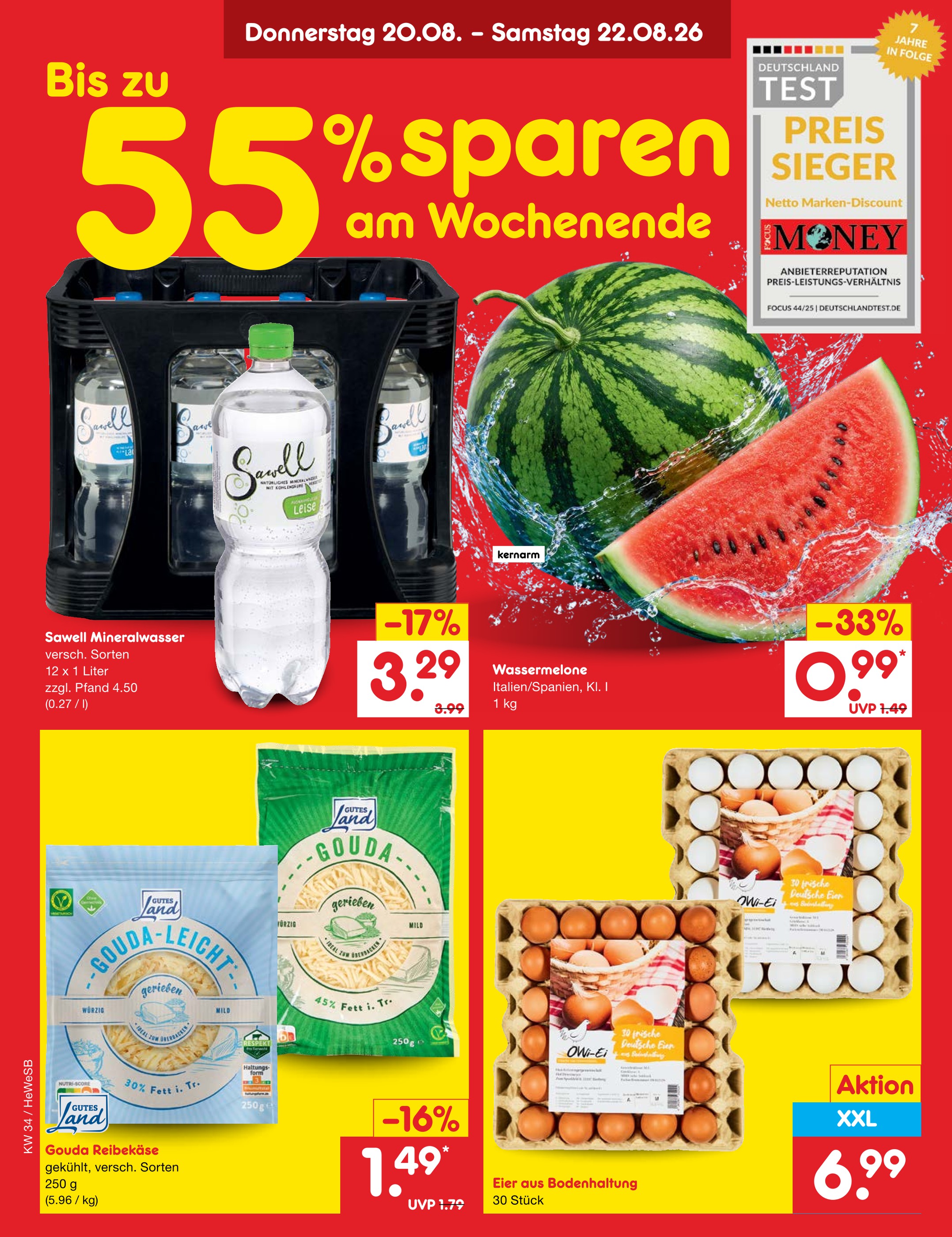 Eier im aktuellen Netto Marken-Discount Prospekt (Kiel) Eier im Netto Marken-Discount Prospekt "Aktuelle Angebote" mit 70 Seiten (Kiel)