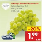 Aktuelle Weintrauben Angebote bei Netto Marken-Discount in Düsseldorf Aktuelles Sweeta Trauben hell Angebot bei Netto Marken-Discount in Düsseldorf ab 1,99 €