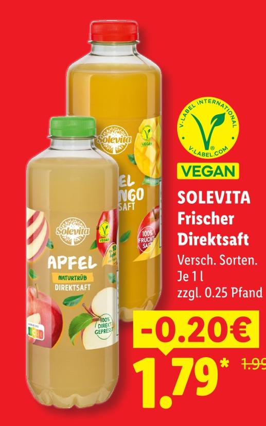Frischer Direktsaft Apfel