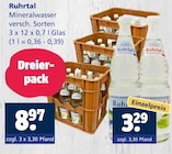 Mineralwasser Dreierpack Angebote von Ruhrtal bei Getränkewelt Hagen für 3,29 €