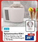 Speiseeismaschine ICM-1 von Ambiano für 39,99 € bei ALDI Nord im Angebot Speiseeismaschine ICM-1 von Ambiano im aktuellen ALDI Nord Prospekt