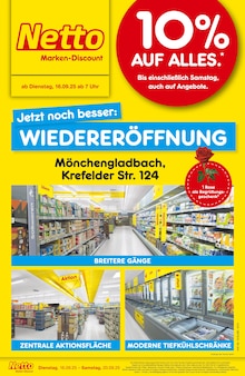 Netto Marken-Discount Prospekt "Wiedereröffnung - 10% auf ALLES" mit  Seiten (Mönchengladbach)