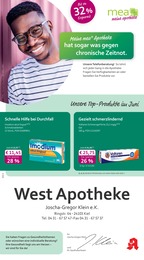 mea - meine apotheke Prospekt für Kiel mit 4 Seiten mea - meine apotheke Prospekt für Kiel: "Unsere Juni-Angebote", 4 Seiten, 01.06.2026 - 30.06.2026
