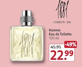 Herren-Eau De Toilette im Rossmann Prospekt Homme Eau de Toilette von Cerruti 1881 im aktuellen Rossmann Prospekt für 22,99 €