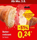 Butter-croissant im Angebot bei Lidl in Mettmann Butter-croissant Angebote bei Lidl Mettmann für 0,24 €
