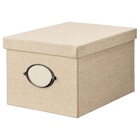 Kasten mit Deckel beige 25x35x20 cm Angebote von KVARNVIK bei IKEA Jena für 9,99 €