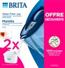 carafe filtrante marella + 2 cartouches - BRITA en promo chez Auchan Supermarché Neuilly-sur-Seine à 29,99 €