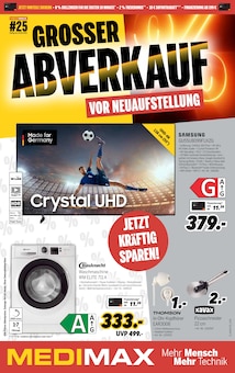 Fernseher im MEDIMAX Prospekt "GROSSER ABVERKAUF VOR NEUAUFSTELLUNG" mit 8 Seiten (Leipzig)
