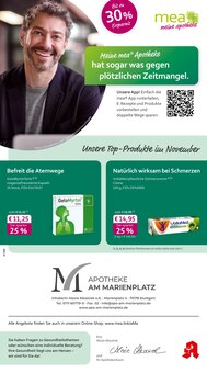 mea - meine apotheke Prospekt der Woche "Unsere November-Angebote" Seite 1, 01.11.2025 bis 30.11.2025 für Stuttgart Aktueller mea - meine apotheke Prospekt "Unsere November-Angebote" Seite 1 von 4 Seiten für Stuttgart