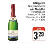 Sekt, Fruchtsecco oder Alkoholfrei bei nah und gut im Trautskirchen Prospekt für 3,29 €