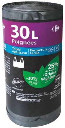 20 sacs poubelle 30 L - Carrefour Market à Angers 20 sacs poubelle 30 L en promo chez Carrefour Market Angers à 4,50 €