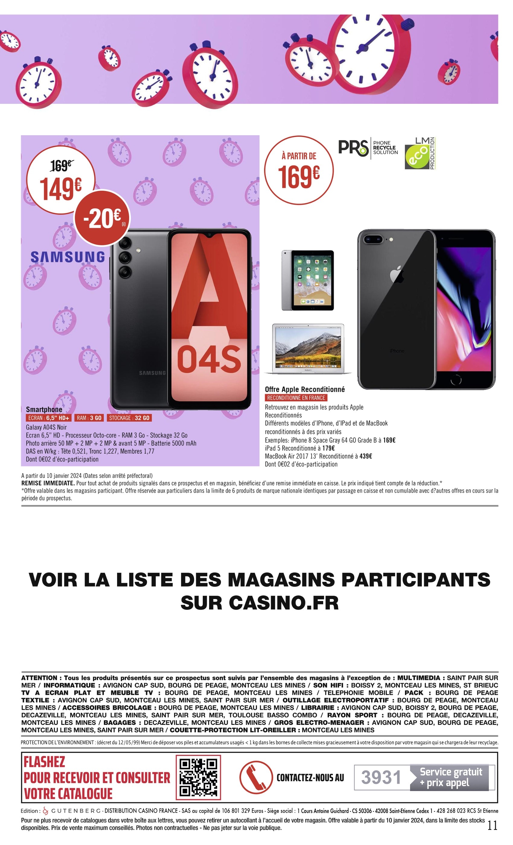 iPhone XR reconditionné 64 Go Blanc PRS à Prix Carrefour