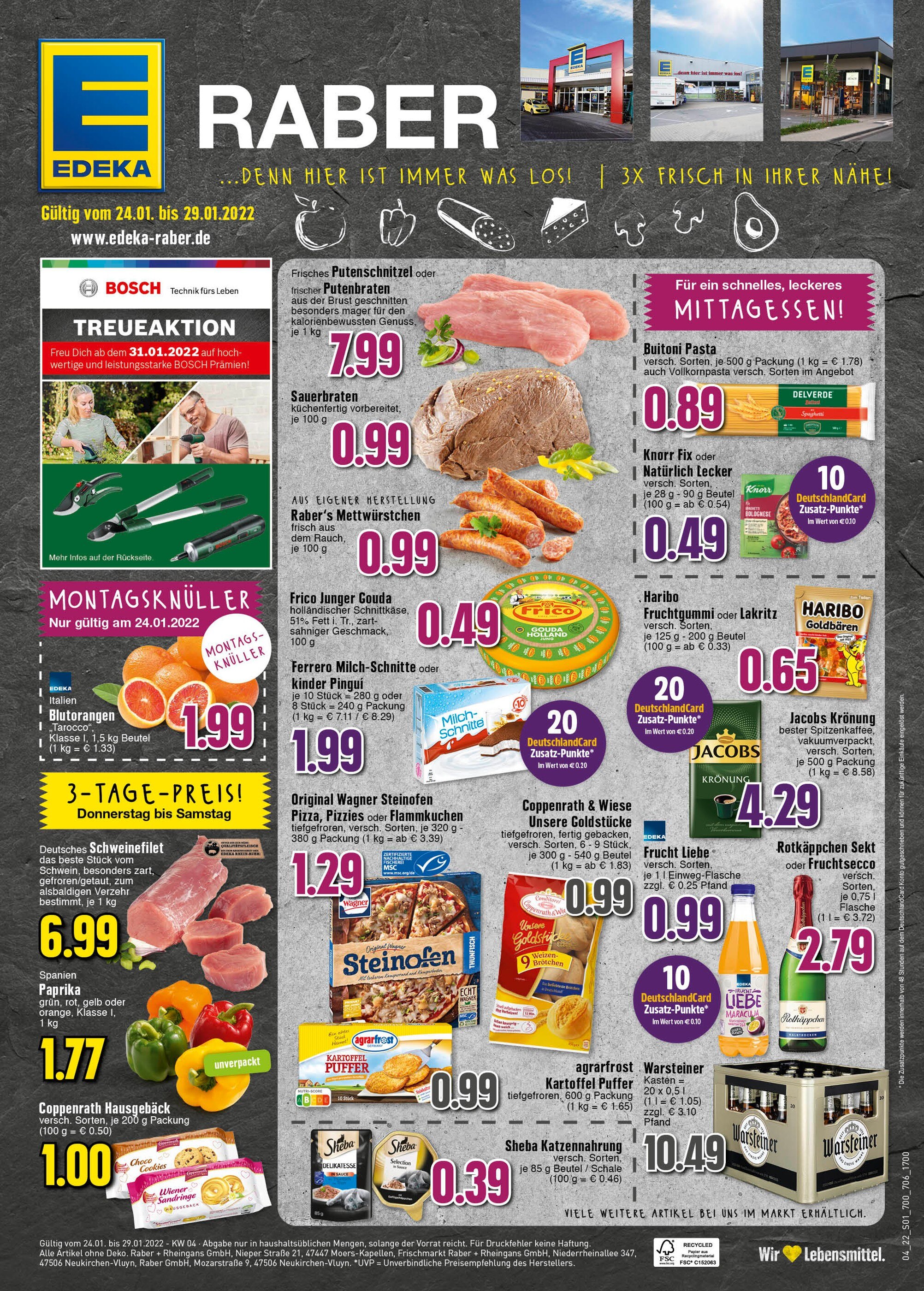 EDEKA Prospekt für Neukirchen-Vluyn mit 8 Seiten EDEKA Prospekt für Neukirchen-Vluyn: "Aktuelle Angebote", 8 Seiten, 24.01.2022 - 29.01.2022