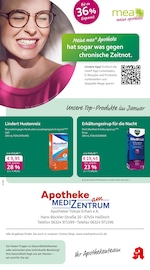 mea - meine apotheke Apotheken Prospekt der aktuellen Woche mit 4 Seiten, gültig von 01.01.2026 bis 31.01.2026, in Meckenheim und Umgebung Aktueller mea - meine apotheke Apotheken Prospekt in Meckenheim und Umgebung, "Unsere Januar-Angebote" mit 4 Seiten, 01.01.2026 - 31.01.2026