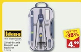 Zirkel-Set mit Bleistift und Radierer bei combi im Brake Prospekt für 4,99 €