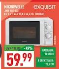 Mikrowelle MW 900-030 im Angebot bei Marktkauf in Marl Mikrowelle MW 900-030 Angebote von Exquisit bei Marktkauf Marl für 59,99 €