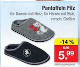 Pantoffeln Filz Angebote bei Zimmermann Mainz für 5,99 €