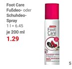 Aktuelles Foot Care Fußdeo-Spray Angebot bei GLOBUS in Duisburg ab 1,29 €