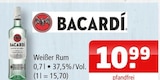 Weißer Rum Angebote von BACARDÍ bei Getränke Oase Unna für 10,99 €