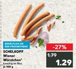 Wiener Würstchen im Kaufland Prospekt Wiener Würstchen von Schelkopf im aktuellen Kaufland Prospekt für 1,29 €