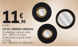 Lot de 3 miroirs convexes en promo chez E.Leclerc Grenoble à 11,90 €