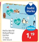 Babypflegetücher von Hello World für 1,19 € bei budni im Angebot Babypflegetücher von Hello World im aktuellen budni Prospekt