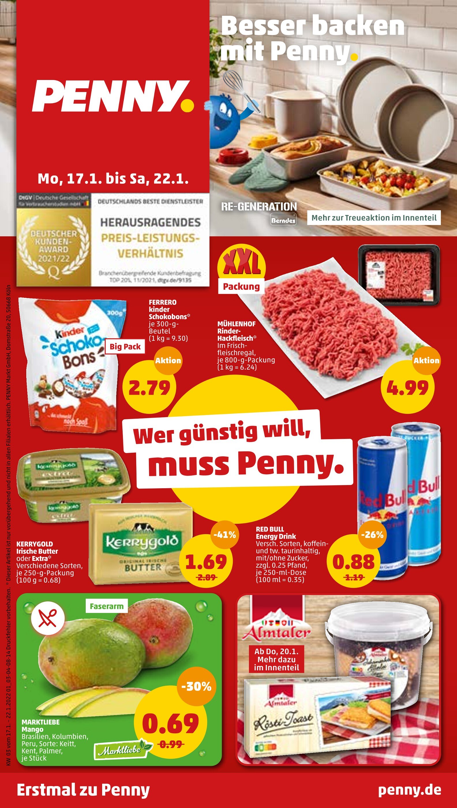 Penny-Markt Prospekt für Parsdorf mit 44 Seiten Penny-Markt Prospekt für Parsdorf: "Top Angebote", 44 Seiten, 17.01.2022 - 22.01.2022