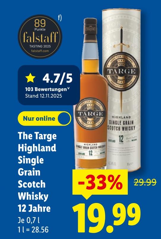The Targe Highland Single Grain Scotch Whisky 12 Jahre