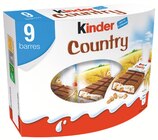 Barres chocolatées - KINDER COUNTRY - Bi1 à Dijon Barres chocolatées - KINDER COUNTRY en promo chez Bi1 Dijon à 1,21 €