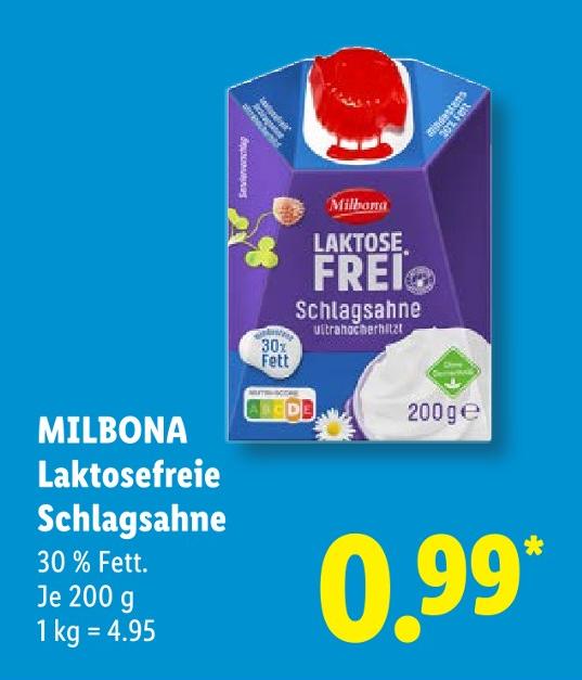 Laktosefreie Schlagsahne