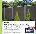 WPC-Sichtschutzzaun CALLADO, 4x Element + 6x Pfosten von HOME DELUXE im aktuellen ALDI SÜD Prospekt für 1.249,00 €