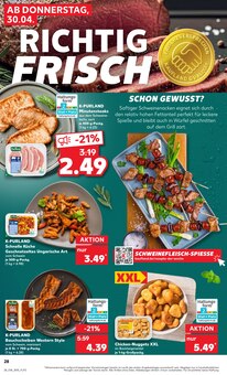 Schweinefleisch im Kaufland Prospekt "Aktuelle Angebote" mit 62 Seiten (Leipzig)