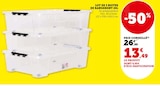 Lot de 3 boites de rangement 25l en promo chez Super U Amiens à 13,49 €