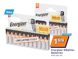 Alkaline-Batterien AAA oder AA Angebote von Energizer bei Action Ingolstadt für 1,99 €