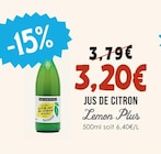 Jus de citron - LEMON PLUS à 3,20 € dans le catalogue Naturalia