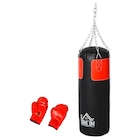 POCO Saarlouis - HOMCOM Boxsack mit Boxhandschuhen schwarz Stahl H/D: ca. 120x30 cm Angebot im Prospekt HOMCOM Boxsack mit Boxhandschuhen schwarz Stahl H/D: ca. 120x30 cm bei POCO im Saarlouis Prospekt für 55,49 €