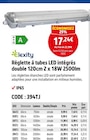 Promo Réglette à tubes LED intégrés double 120cm 2 x 18W 2500lm à 17,24 € dans le catalogue Screwfix à Rivery