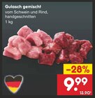 Netto Marken-Discount Strehla - Gulasch gemischt Angebot im Prospekt Gulasch gemischt bei Netto Marken-Discount im Strehla Prospekt für 9,99 €