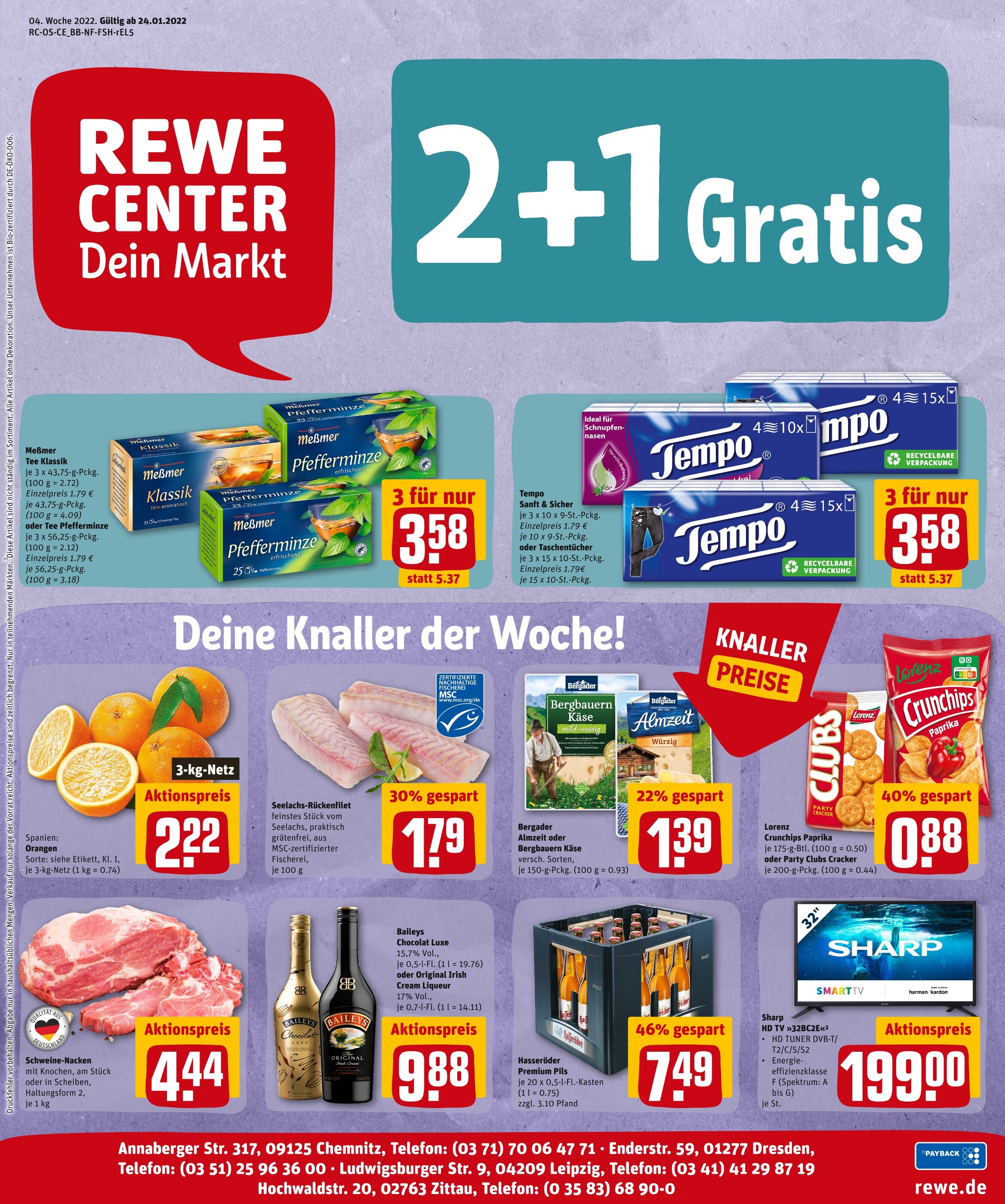 REWE Prospekt für Dresden mit 33 Seiten REWE Prospekt für Dresden: "Top Angebote", 33 Seiten, 24.01.2022 - 29.01.2022