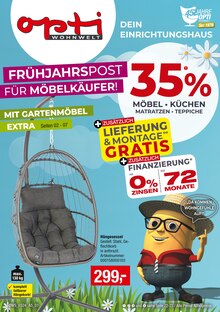 Opti-Wohnwelt Schiffdorf Prospekt "Frühjahrspost für Möbelkäufer!" mit 64 Seiten