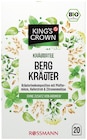Tee im Rossmann Prospekt Kräutertee Bergkräuter von King's Crown im aktuellen Rossmann Prospekt für 1,60 €