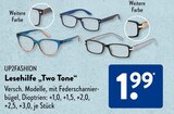 Lesehilfe "Two Tone" Angebote von UP2FASHION bei ALDI SÜD Duisburg für 1,99 €