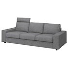 3er-Sofa mit Nackenkissen mit breiten Armlehnen/Lejde grau/schwarz mit Nackenkissen mit breiten Armlehnen/Lejde grau/schwarz Angebote von VIMLE bei IKEA Aurich für 799,00 €