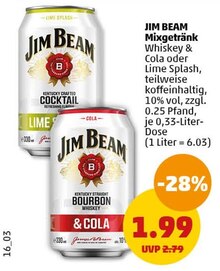 Whiskey von JIM BEAM im aktuellen Penny-Markt Prospekt für €1.99