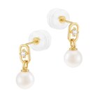 Boucles d'oreilles en or jaune oxyde de zirconium et perle de culture - E.Leclerc Boucles d'oreilles en or jaune oxyde de zirconium et perle de culture à 88,00 € dans le catalogue E.Leclerc